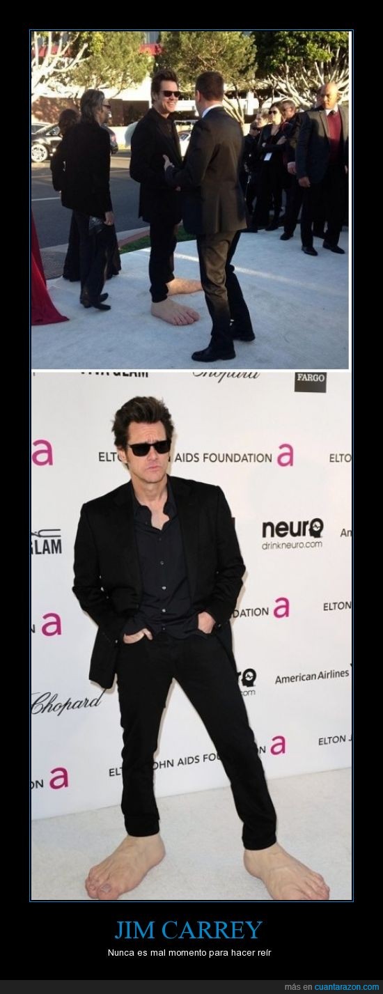 reír,zapatos,pies,entrega,Oscars,humor,Jim Carrey