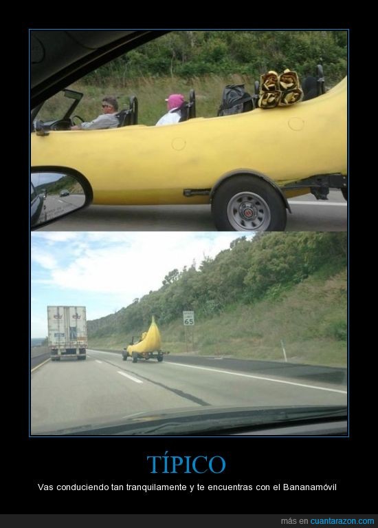 banana,bananamovil,carretera,coche,conducir,tipico