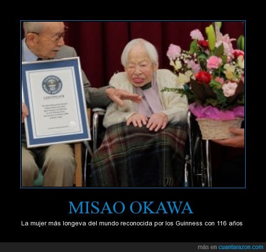 La mujer mas anciana,Japón,Guinnes,Misao Okawa,116 años,abuela