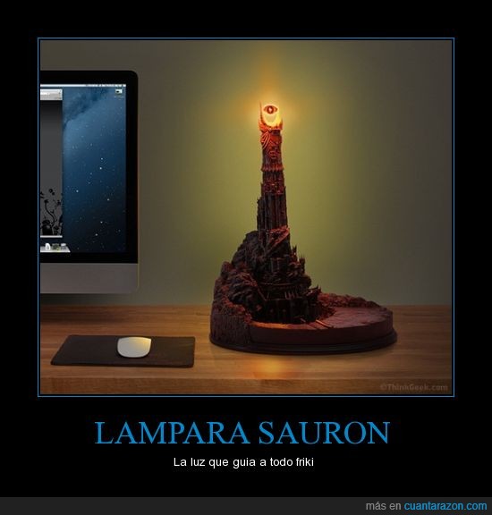 sauron,escritorio,ojo,luz,es la hostia,lampara