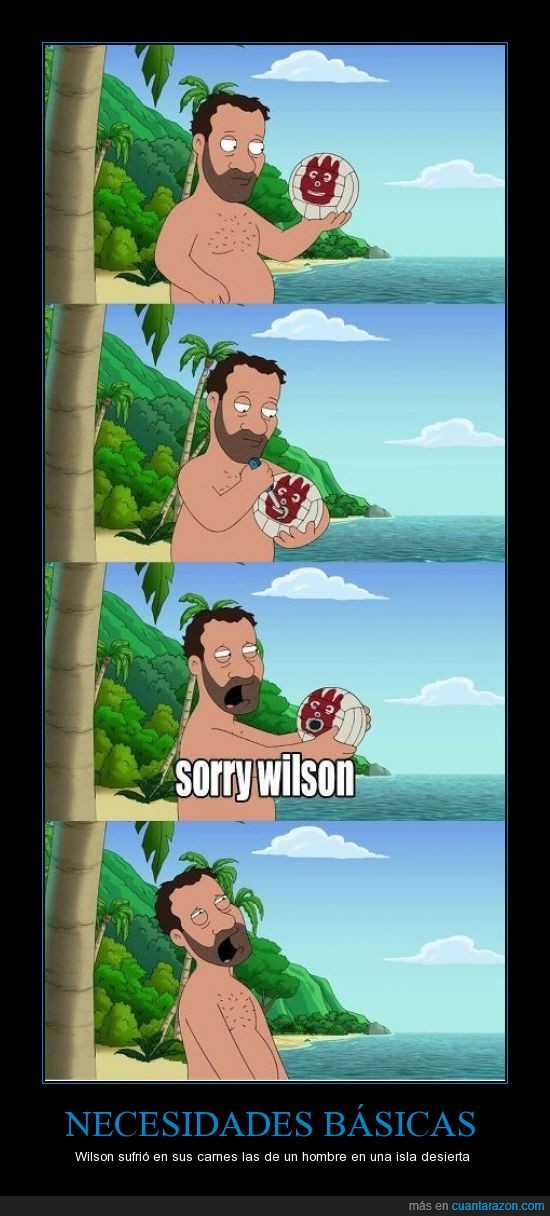 agujero,boca,Cast Away,Family Guy,naufrago,pete,sorry,tom hanks,Wilson