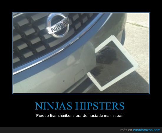ninjas,hipster,ipad,carro,lanzar,estrellas
