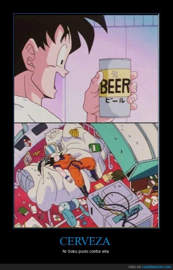 beber,desorden,cerveza,dragon ball z,goku