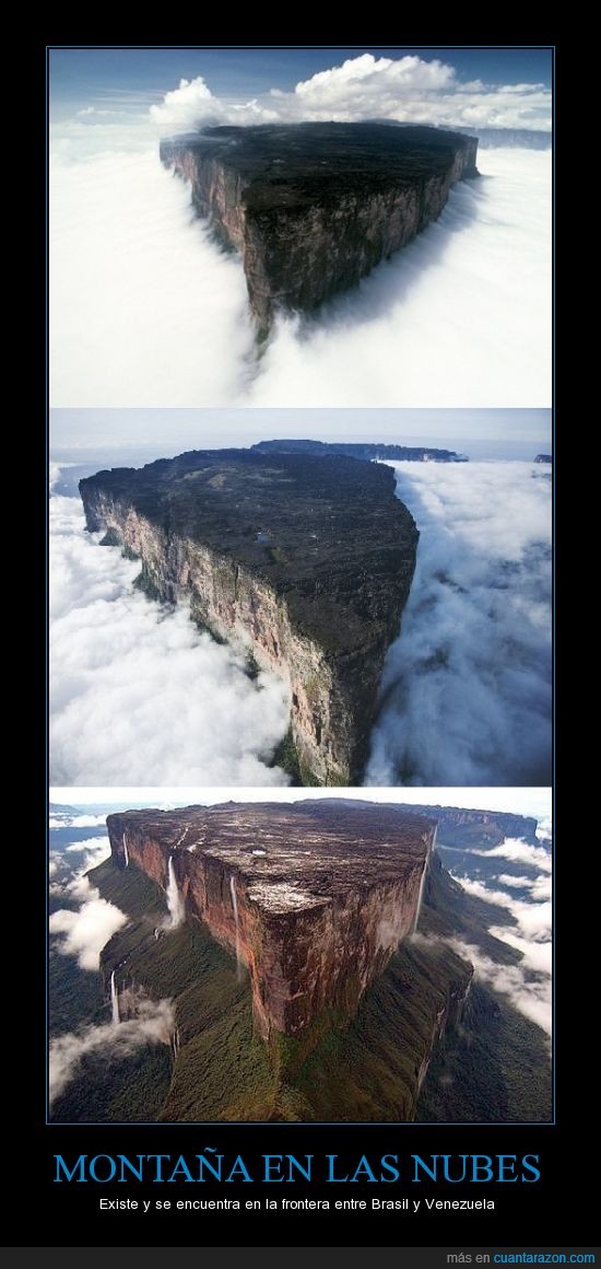 Monte Roraima,frontera,brasil,venezuela,nubes,montaña,naturaleza