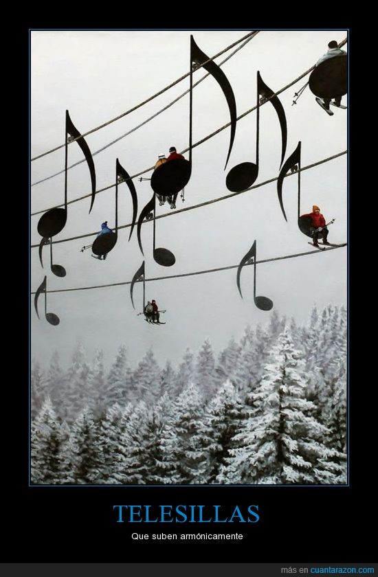 armónicamente,música,pentagrama,notas musicales,esquiar,nieve,telesilla