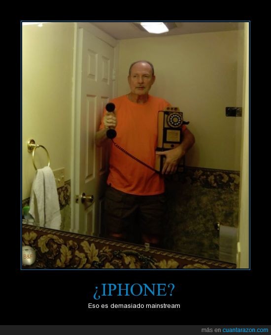 iphone,mainstream,abuelo,antiguo,telefono,baño,espejo