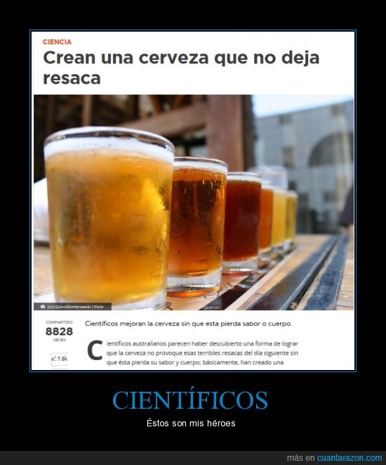 Científicos,han creado una cerveza rehidratante,otra forma de evitar la resaca severa es bebiendo dos o tres vasos de agua antes de ir a dormir,cerveza,héroes,electrolitos