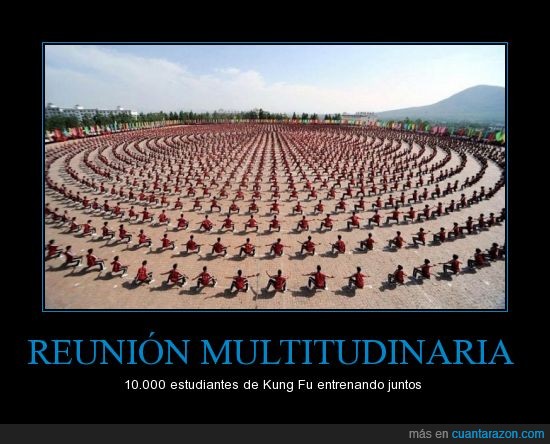 estudiantes,10.000,reunión,mucha gente,concentración,China,kung fu