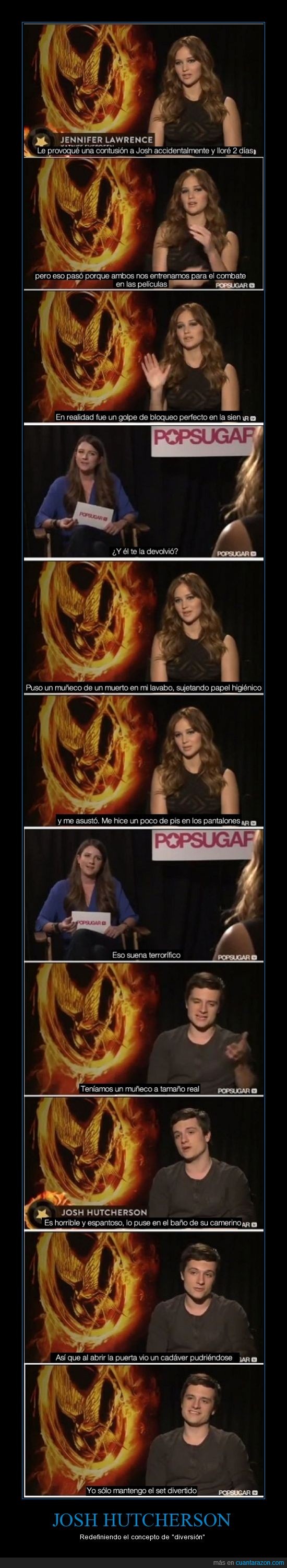 Jennifer Lawrence,The Hunger Games,Tuve que reducir la imagen veinte veces porque no terminaba de carga,Cruel,Broma,Josh Hutcherson
