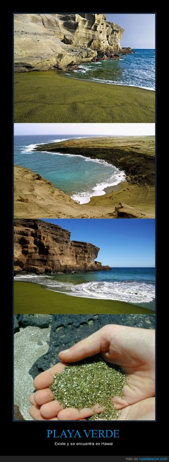 Hawai,en,Papakolea,La,verde,playa
