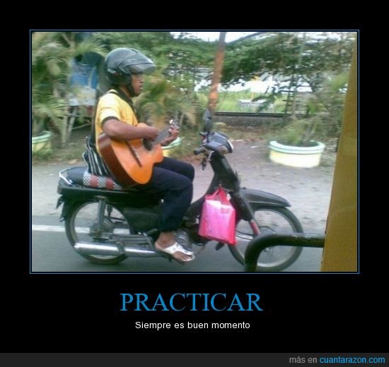 practicar,tocar,guitarra,moto,peligro,así aprenderá rápido