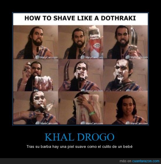 Juego de Tronos,Khal Drogo,afeitarse,bebé,piel,suave