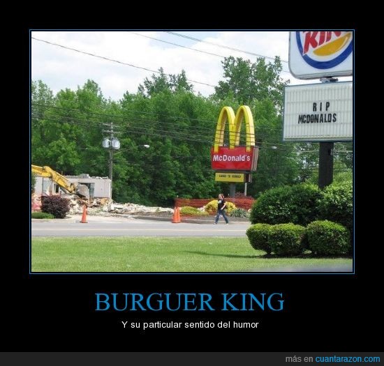 burguer,king,McDonald's,hamburguesa,muerte,rip,cementerio,grua,tirar