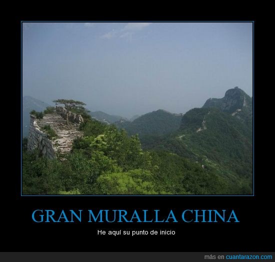 inicio,Gran Muralla China,acualmente solo se conserva el 30% de la parte inicial,larga,extremo