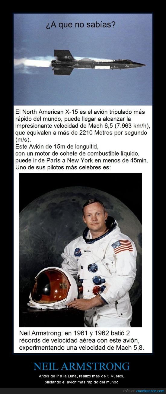 Luna,Neil Armstrong,Mach 6'5,Más rápido que Alonso XD,X15,Velocidad