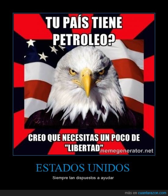 petroleo,estados unidos,libertad,repartir,salvar,guerra,dinero,interés