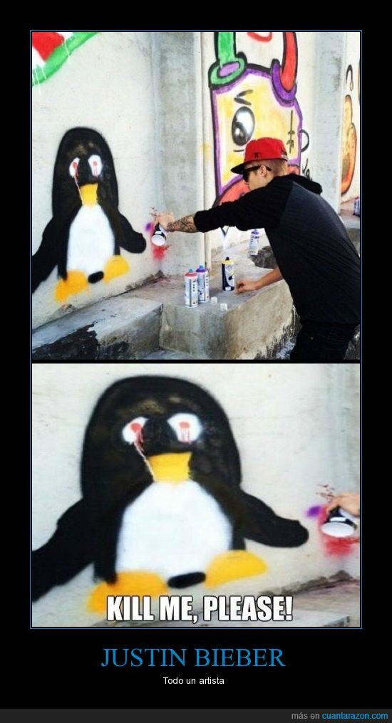 pintura,pingüino,muro,graffiti,justin bieber,el da vinci de su generacion