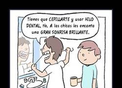 Enlace a Pásate el hilo dental para extra sangre de encías