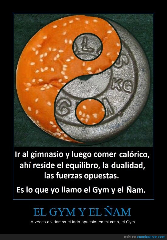 Equilibrio,Gym y Ñam,Yin y Yang,Gimnasio,Comer