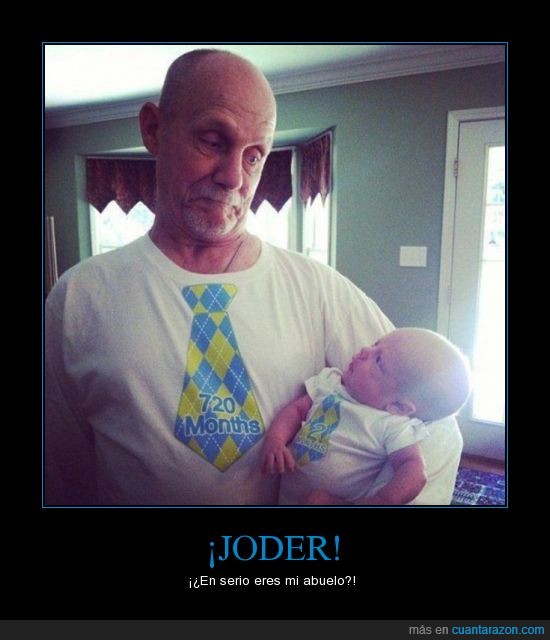 abuelo,edad,mes,bebe,niño,nieto,corbata,camiseta