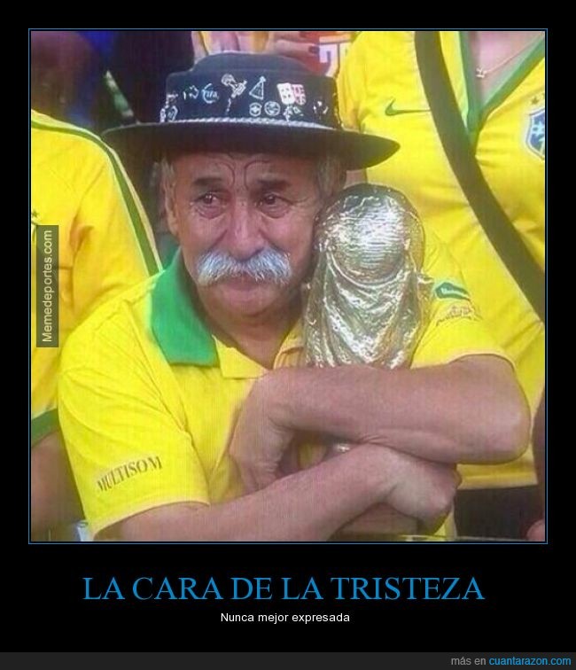 abuelo,brasil,brazil,copa,derrota,llorar,mundial,mundial 2014,perder,señor,triste,trofeo