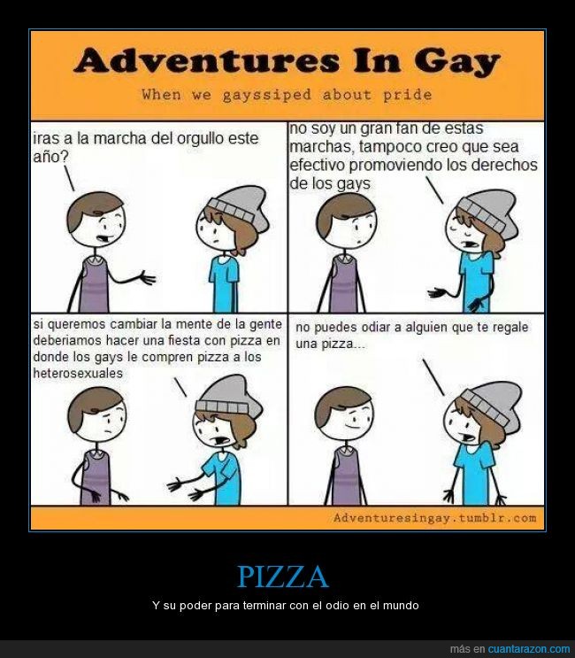 derechos,discriminación,homosexualidad,humor,odio,pizza,tumblr,viñeta