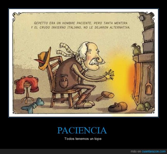 gepetto,paciencia,triste final,Pinocho