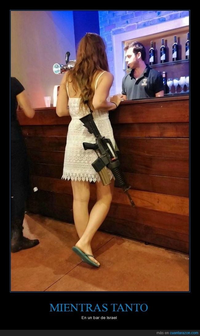 mujer,israelí,chica,arma,Israel,bar