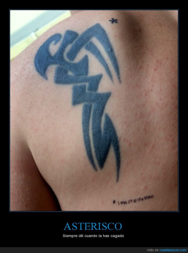 asterisco,fail,tatuaje,tribal,adolescente,decisión
