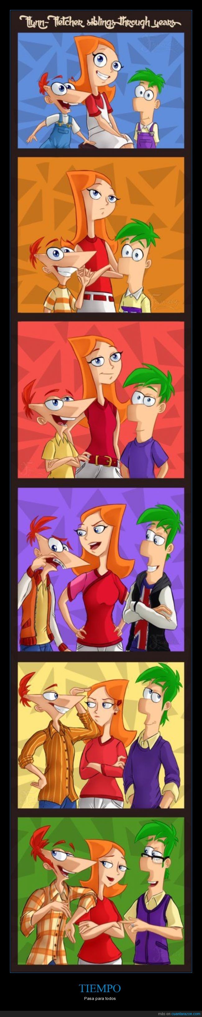 Candance,Phineas,Ferb,Tiempo,mayores,crecer,evolucion,phineas y ferb