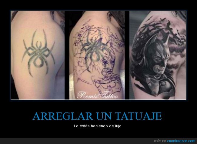 tatuaje,batman,arreglar,araña,brazo
