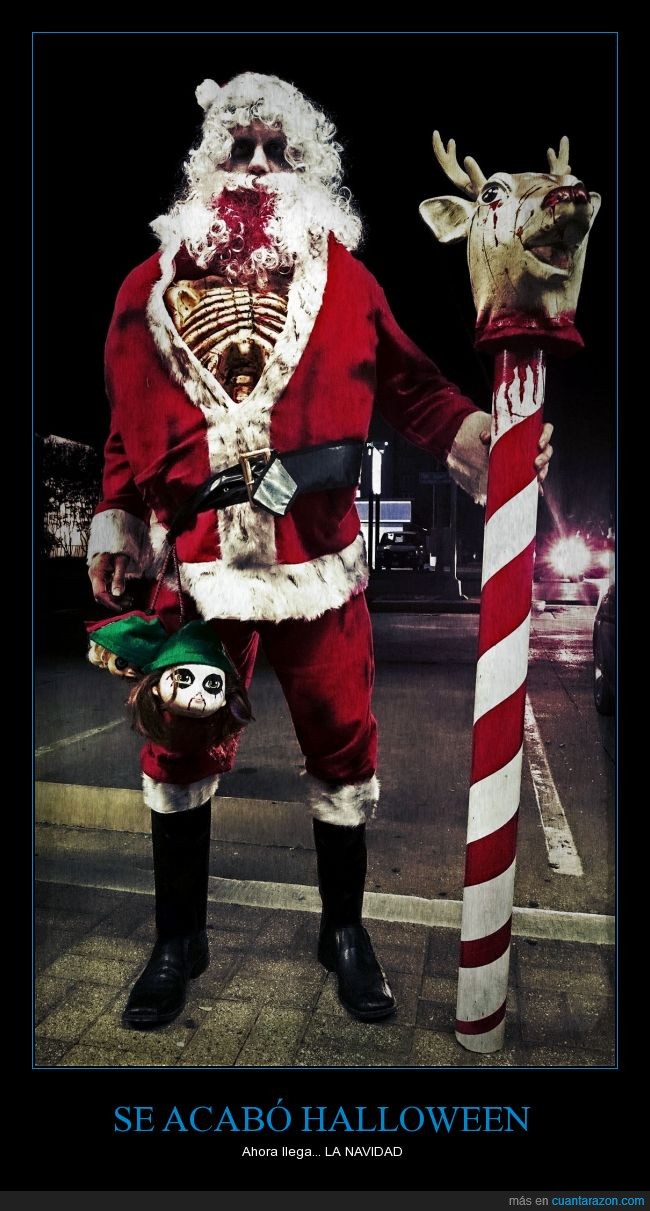 Santa Claus,Papá Noel,cosplay.disfraz,terror,Halloween,Navidad