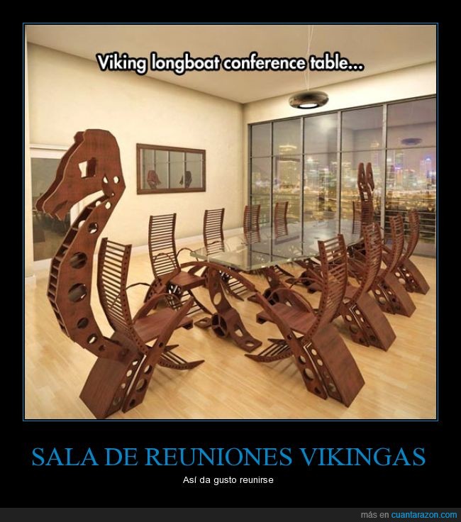 Vikingos,mesa,comedor,sillas,temática,barco