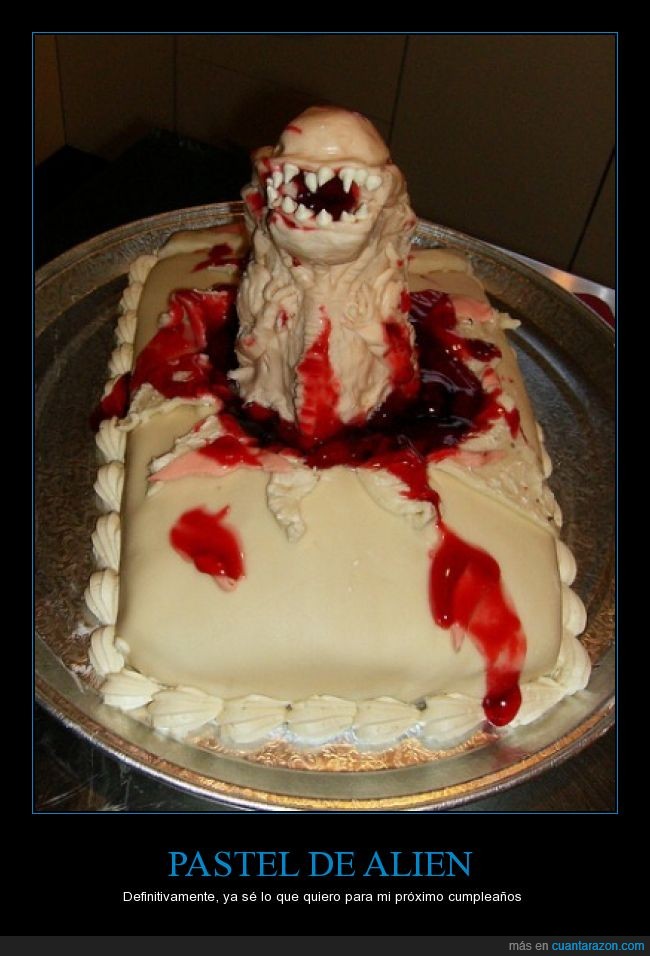alien,pastel,tarta,miedo,sangre,pelicula,cumpleaños