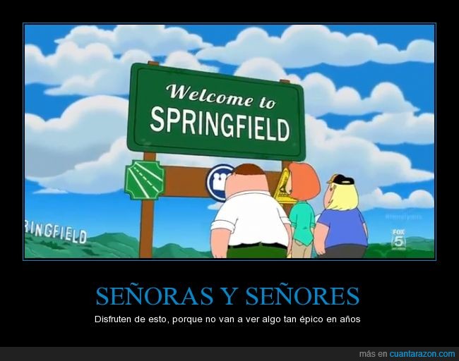 springfield,griffin,union,padre de familia,los simpson,crossover,Va a haber una pelea entre Homer y Peter y lo sabes