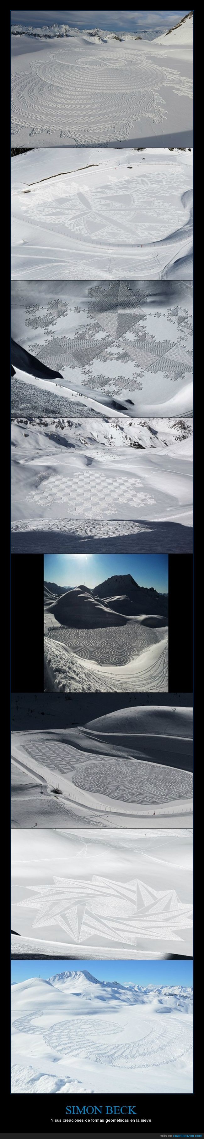 lagos cubiertos de nieve,formas geométricas,nieve,Alpes franceses,Simon Beck,Snow Art