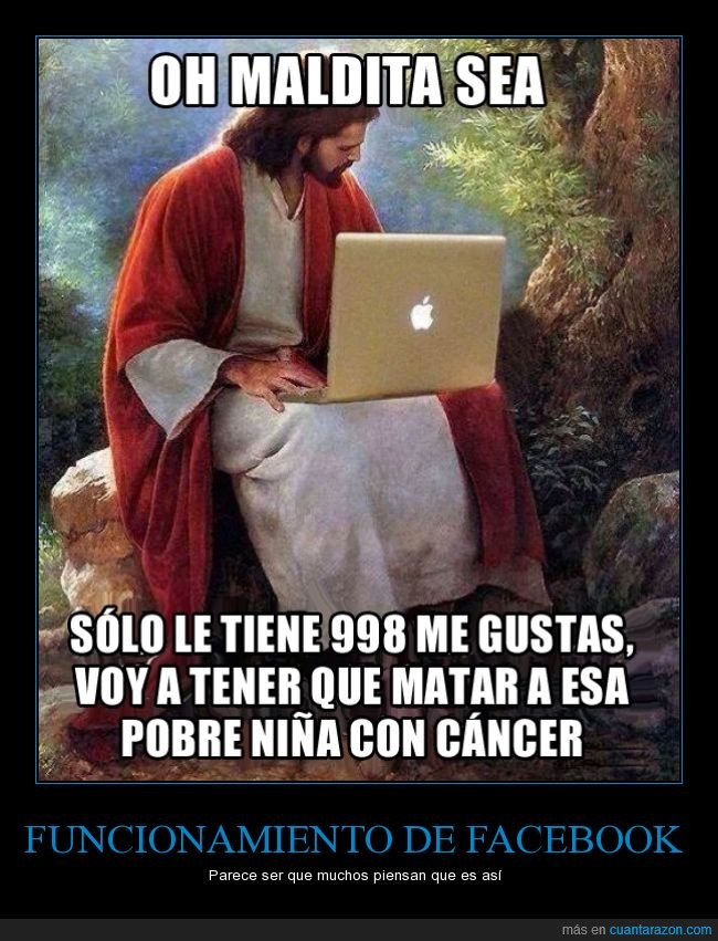 Jesús,like,Facebook,me gusta,matar,niña,cancer,salvar,mirar