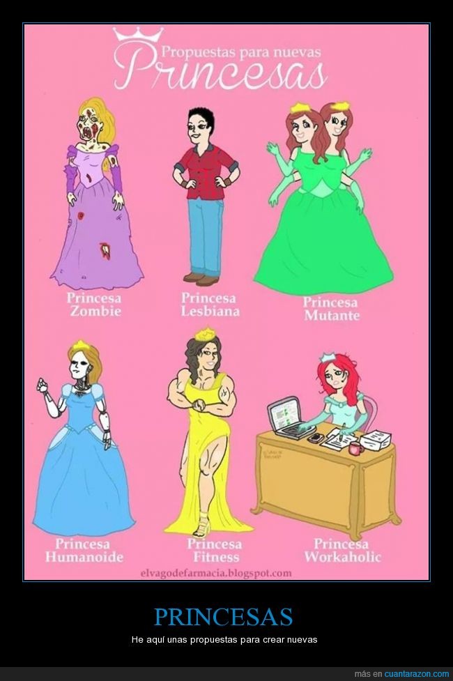 princesas,fitness,humanoide,woraholic,mutante,princesa lesbiana,zombie,princesa zombie