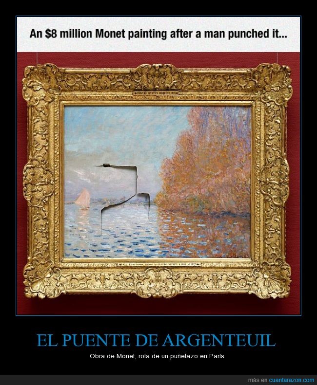 impresionista,Monet,museo de Orsai,pintor,vandalismo,arte,'El puente de Argenteuil'