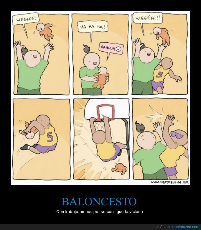 baloncesto,bebe,humor negro,mate,padre,pasar,pase,slam dunk,tirar