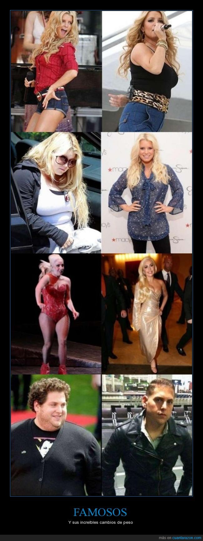 famoso,peso,cambiar,Jessica Simpson,Lady Gaga,Jonah Hill