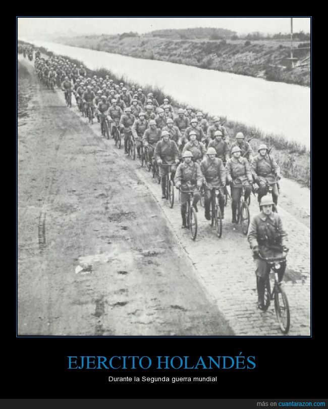 ejercito,no necesitan tanques,la bici es letal,bicicletas,holandes,Holanda,bicicleta,marchar,guerra