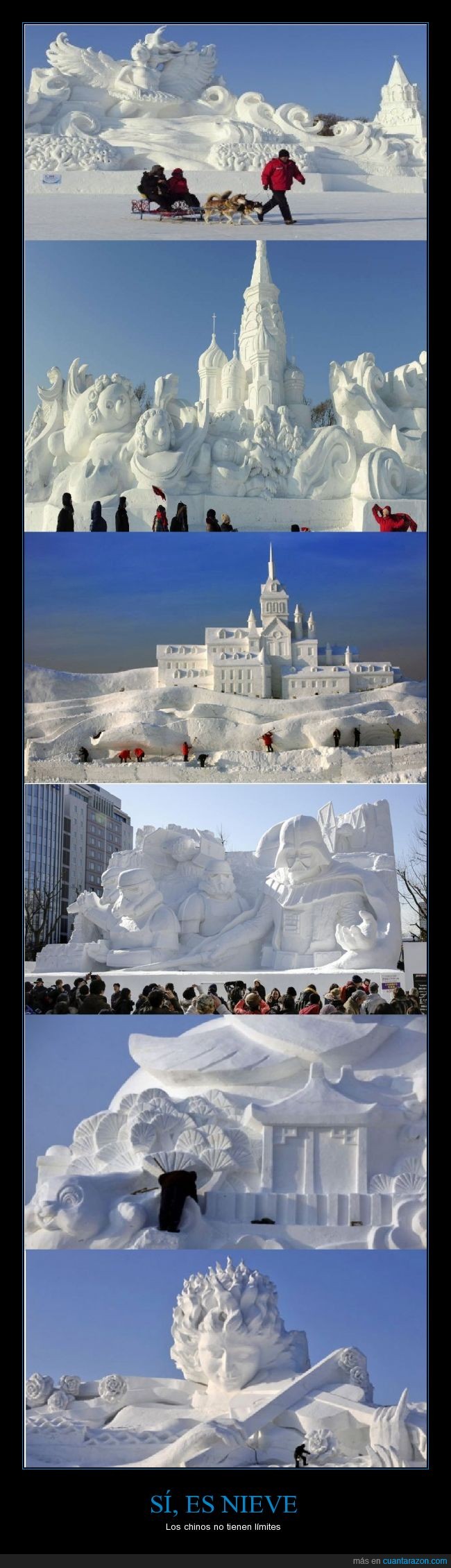 hielo,escultura,figura,estereotipo,China,nieve,esculturas,increíble,chinos,estupefacto