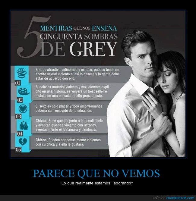 50 sombras de grey,contenido,explicito,machista,machismo,dominar,violento,mentiras,que se le hace