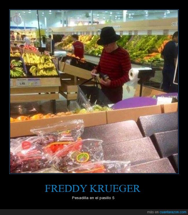 señor,hombre,supermercado,comprar,pasillo,Freddy Krueger