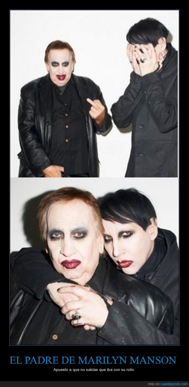 Marilyn Manson,Padre,Hijo,WTF,sorpresa,sorprender,sesion,fotos,gotico,goth,maquillaje,parece un poco el Joker