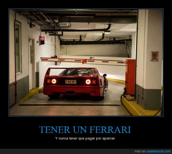 Ferrari,debajo,pasar,ahorrar,parking,aparcamiento,parquing,estacionamiento,bajito,deportivo
