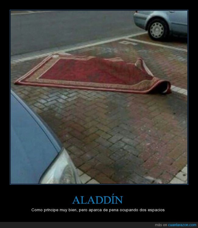 aladdin,alfombra,carpet,aparcar,aparcamiento,ocupar,espacio