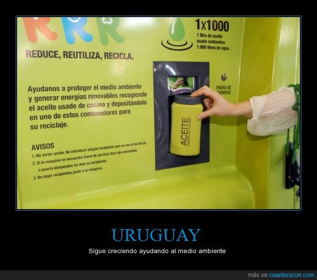 aceite,ecologico,medio ambiente,Reciclaje,Uruguay