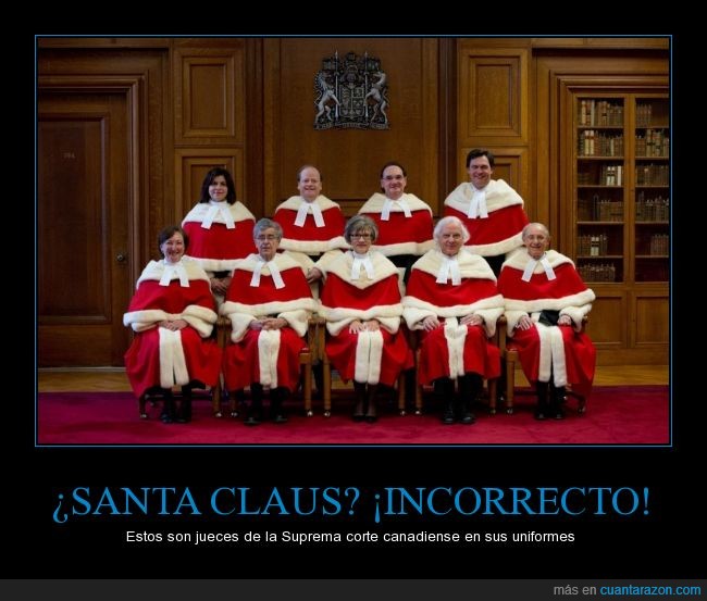 trajes,suprema,corte,justicia,Canadá,Santa Clase,parecidos,jueces